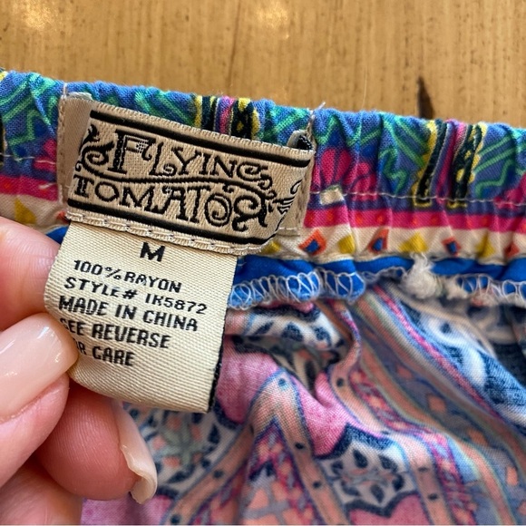 Flying Tomato Womens  Bohemian Multicolor Maxi Rayon Elastic Waist Skirt medium - Picture 2 of 6